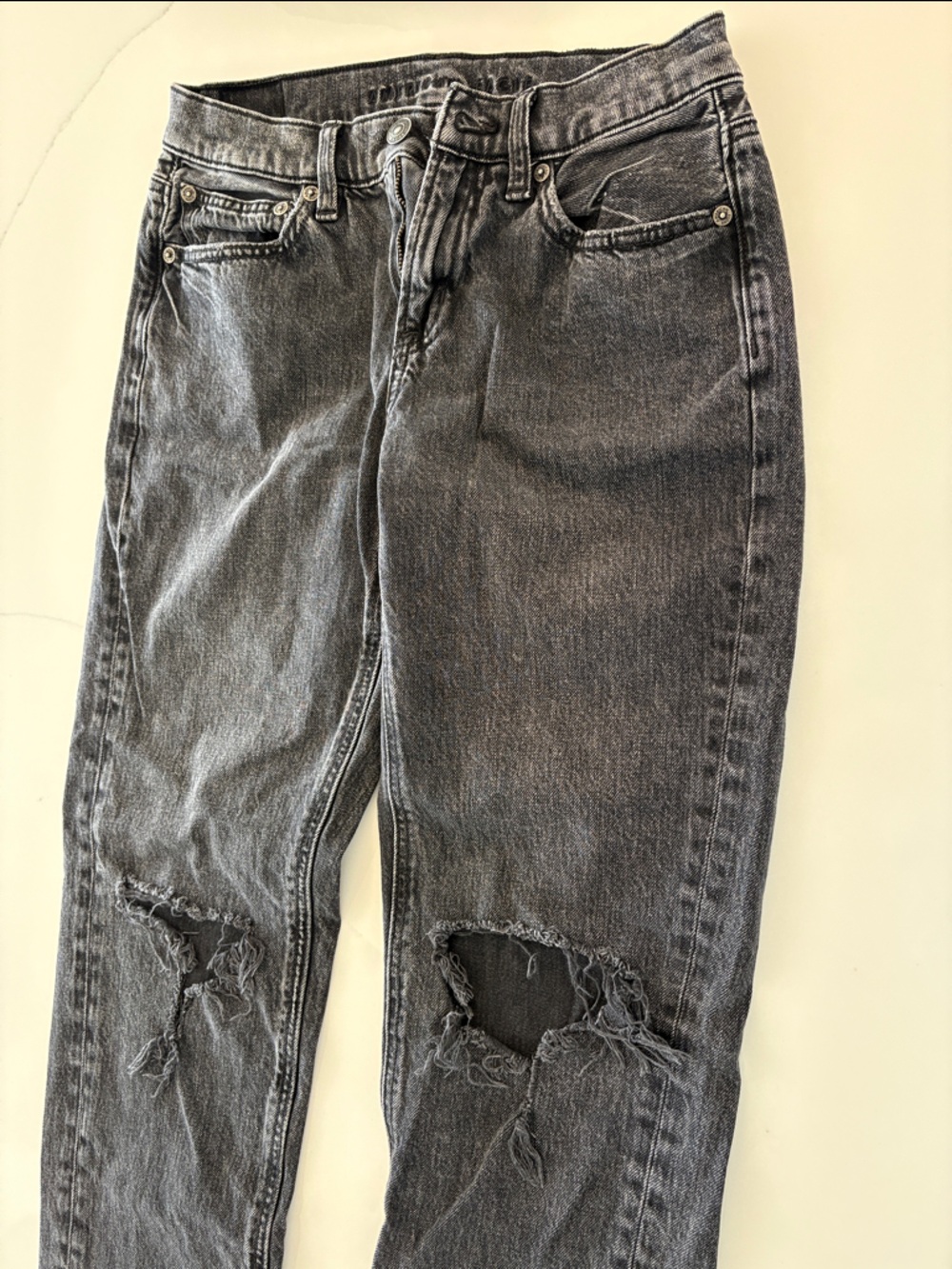 American Eagle Outfitters Distressed Black/Gray Ripped Jeans